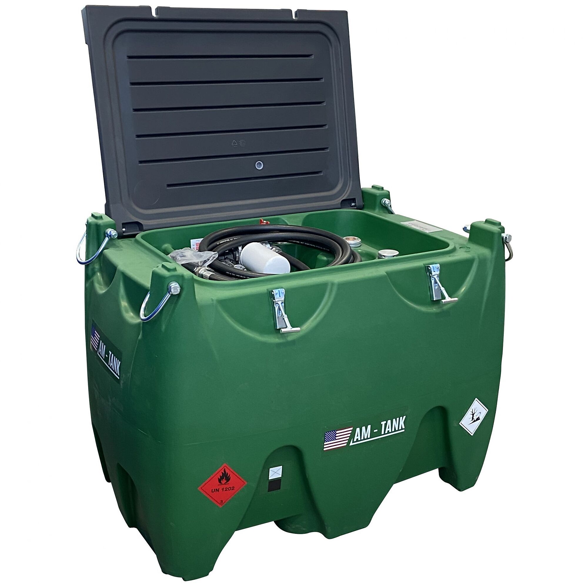 AMERICAN FUEL TANK, Portable 155 gal Diesel Tankw/ 12V pump, Capacity 155 Gal, Shape Other, Model# AM-TANK155DIESEL